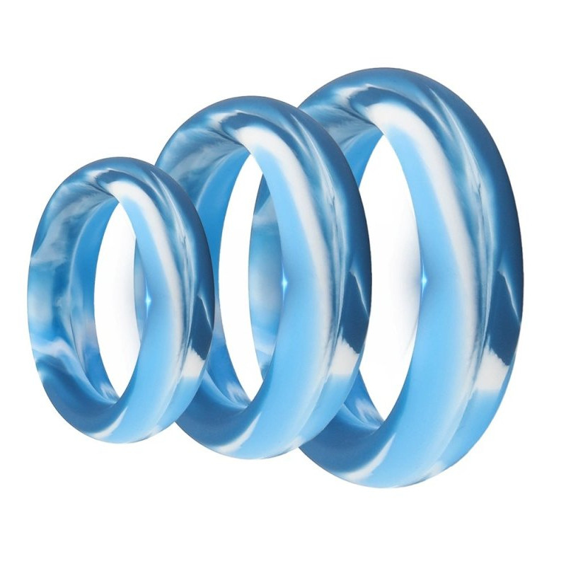 CockzRing Pack 3 Cockrings Silimix Bleus